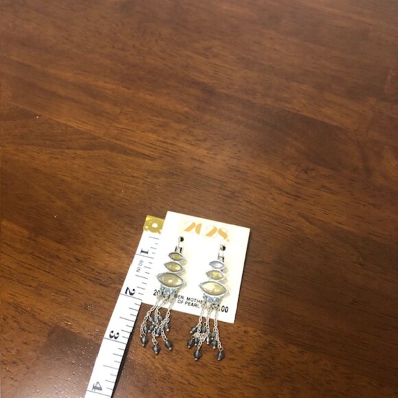 2028 Silver Tone Yellow Blue Mother Of Pearl Drop Earrings NWT. - Picture 9 of 11